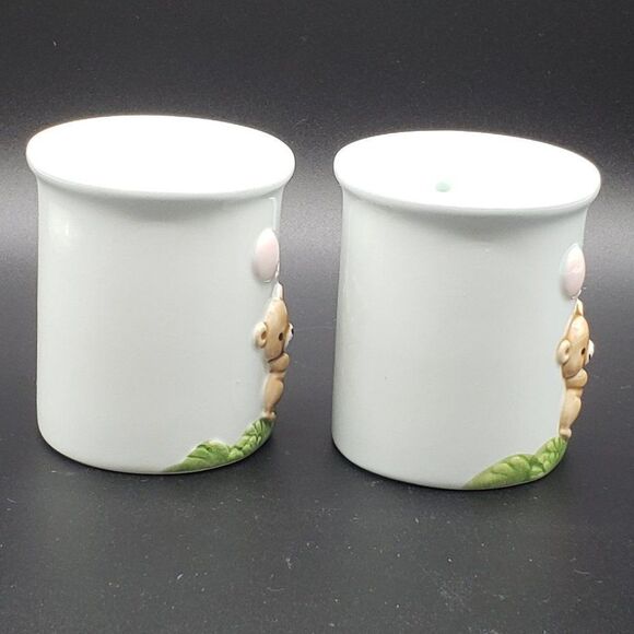 Norcrest Japan Powder Blue 3D Teddy Bear Balloons Mugs & Lidded Trinket Jar Set - Picture 13 of 16